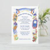 Judaica Border Uitnodiging (Staand voorkant)