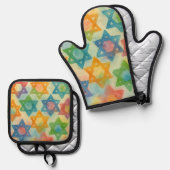 Judaica Cadeaus -  Oven Mits Ovenwant & Pannenlap Set (Voorkant / Achterkant)
