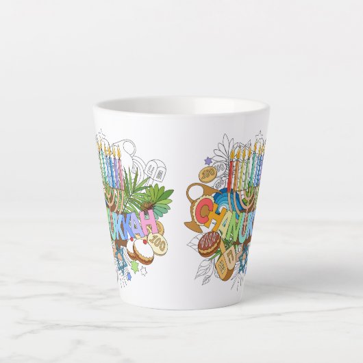 Judaica - Chanukah Latte Mokken - Giftware (Voorkant)