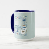 Judaica - Chanukah Mokken - Cadeauartikelen - Fees (Voorkant links)