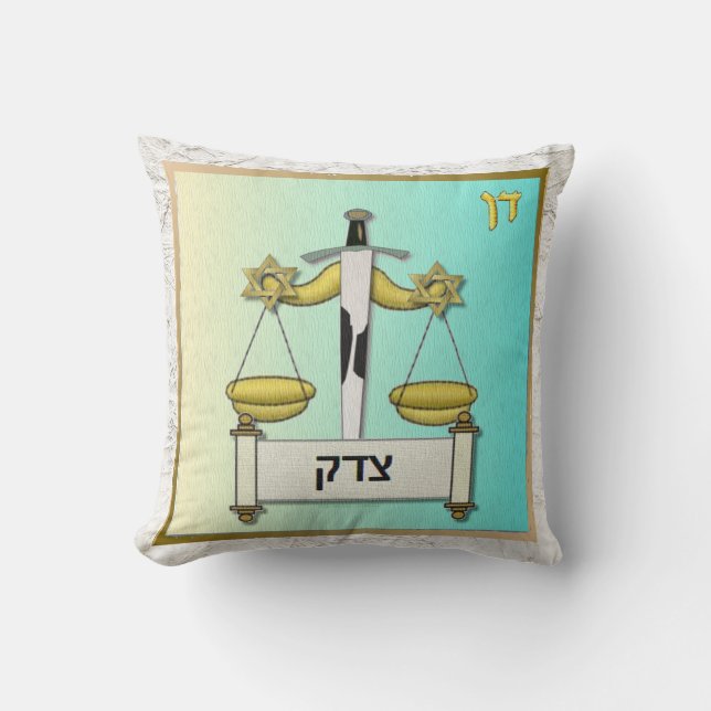 Judaica Dan 12 Tribes of Israel Art Pillow Kussen (Voorkant)