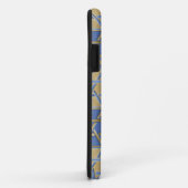 Judaica Davidster Metaal Goud Blauw Case-Mate iPhone Case (Achterkant/rechts)