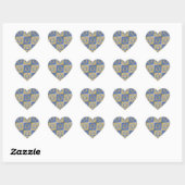 Judaica Davidster Metaal Goud Blauw Hart Sticker (Vel)