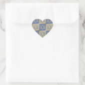 Judaica Davidster Metaal Goud Blauw Hart Sticker (Tas)