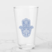 Judaica - Drink bril - Hamsa Design Glas (Voorkant)