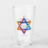 Judaica - Drink bril - joodse sterren - cadeautjes Glas (Voorkant)