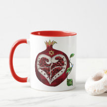 Judaica Granaatappel Hart Hanukkah Rosh Hashanah