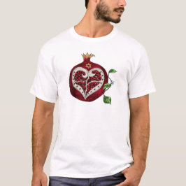 Judaica Granaatappel Hart Hanukkah Rosh Hashanah T-shirt