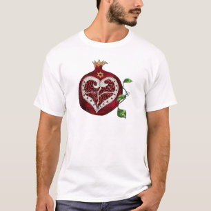 Judaica Granaatappel Hart Hanukkah Rosh Hashanah T-shirt