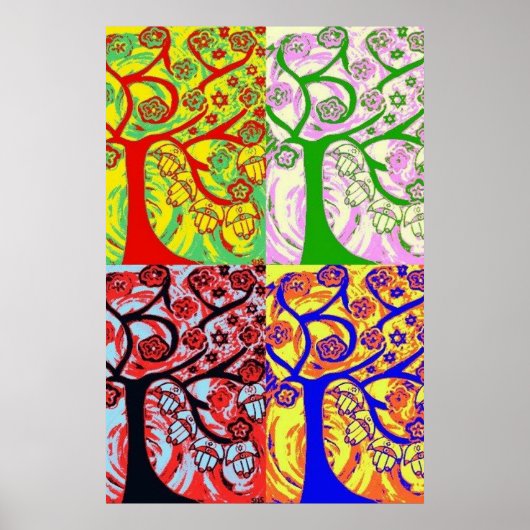 Judaica Hamsa boom of Life Sunrise Poster (Voorkant)