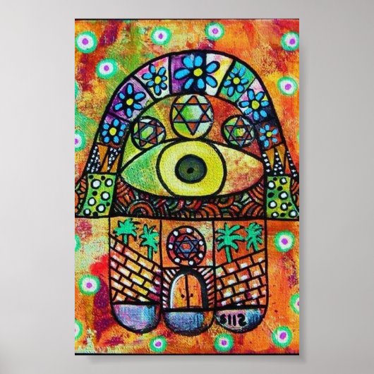 JUDAICA HAMSA DE STAD POSTER (Voorkant)