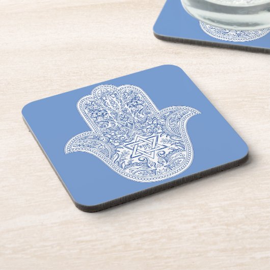 Judaica - Hamsa Drink Coasters - Gifts Bier Onderzetter (Linkerzijde)