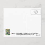 Judaica Hamsa Ivory Tree of Life Briefkaart (Achterkant)