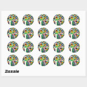 Judaica Hamsa Ivory Tree of Life Ronde Sticker (Vel)