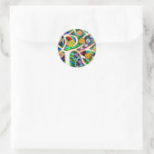 Judaica Hamsa Ivory Tree of Life Ronde Sticker (Tas)
