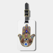 Judaica Hamsa maakt bloemen optische kunst afdrukk Bagagelabel (Voorkant verticaal)