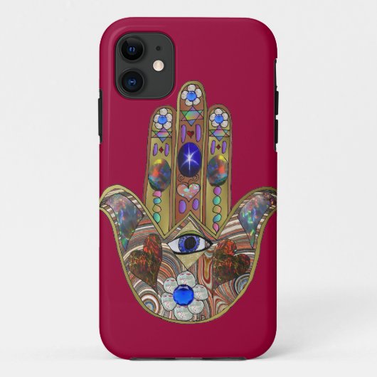 Judaica Hamsa maakt bloemen optische kunst afdrukk Case-Mate iPhone Case (Achterkant)