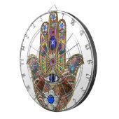 Judaica Hamsa maakt bloemen optische kunst afdrukk Dartbord (Voorkant Rechts)