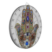 Judaica Hamsa maakt bloemen optische kunst afdrukk Dartbord (Voorkant Links)
