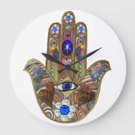 Judaica Hamsa maakt bloemen optische kunst afdrukk Grote Klok
