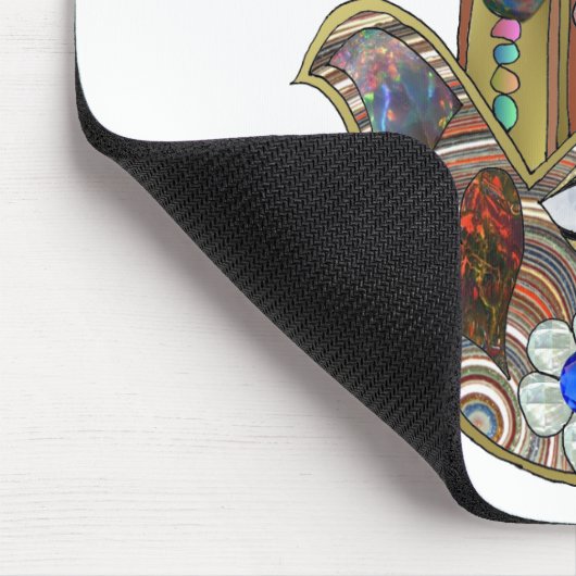 Judaica Hamsa maakt bloemen optische kunst afdrukk Muismat (Hoek)