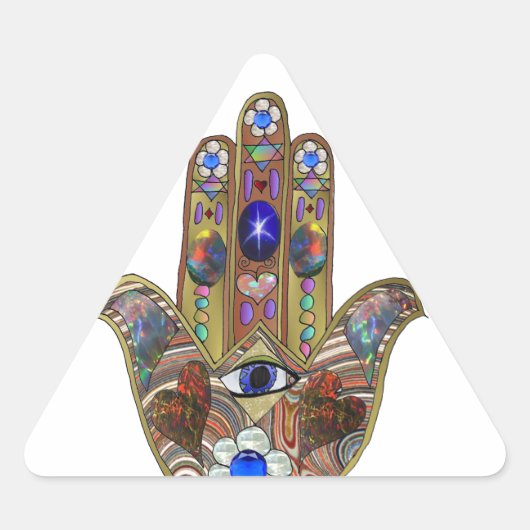 Judaica Hamsa maakt bloemen optische kunst afdrukk Sticker (Voorkant)
