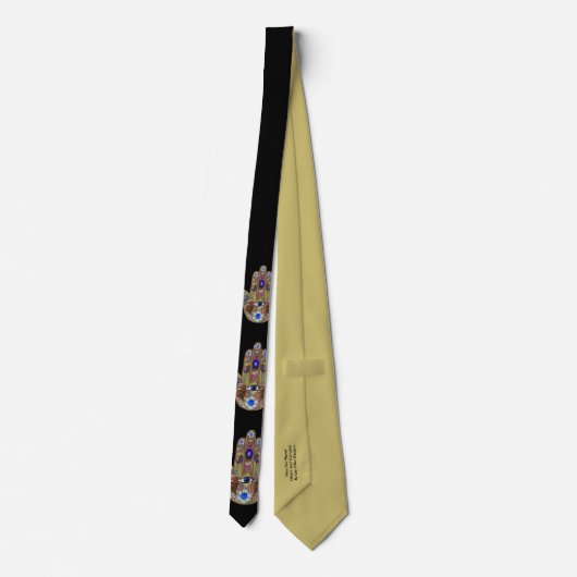 Judaica Hamsa maakt bloemen optische kunst afdrukk Stropdas (Achterkant)