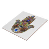 Judaica Hamsa maakt bloemen optische kunst afdrukk Tegeltje (Zijkant)