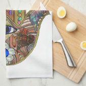 Judaica Hamsa maakt bloemen optische kunst afdrukk Theedoek (Quarter Fold)