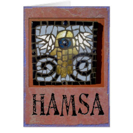 Judaica: Hamsa Mosaic w/Wings en Evil Eve