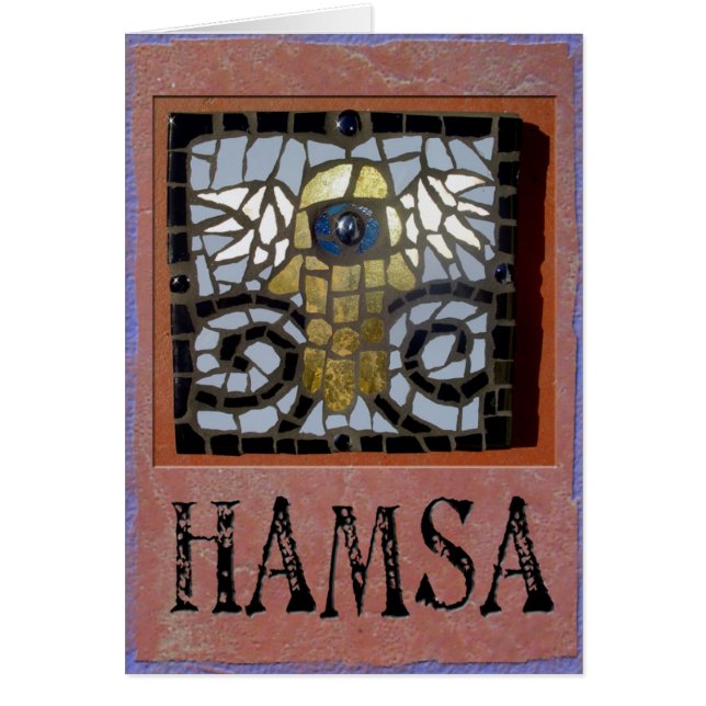 Judaica: Hamsa Mosaic w/Wings en Evil Eve (Voorkant)