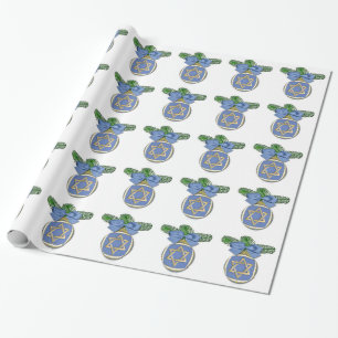 Judaica Hanukkah Davidster Ornament Afdruk Cadeaupapier