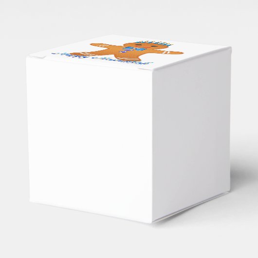 Judaica Hanukkah Gingerbrood Man Menorah Bedankdoosjes (Voorkant Zijde)