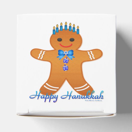 Judaica Hanukkah Gingerbrood Man Menorah Bedankdoosjes (Bovenkant)