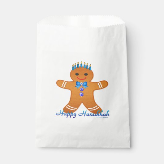 Judaica Hanukkah Gingerbrood Man Menorah Bedankzakje (Voorkant)