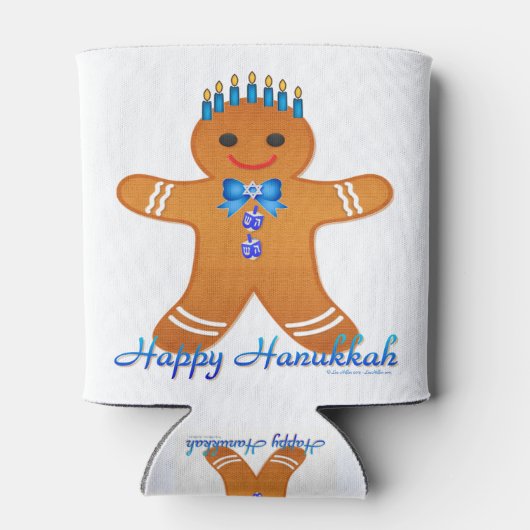 Judaica Hanukkah Gingerbrood Man Menorah Blikjeskoeler (Achterkant)