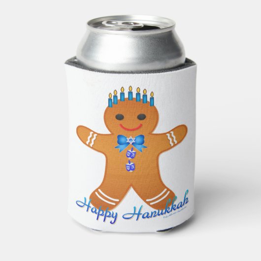 Judaica Hanukkah Gingerbrood Man Menorah Blikjeskoeler (Blikje Achterkant)