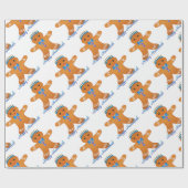 Judaica Hanukkah Gingerbrood Man Menorah Cadeaupapier (Vlak)