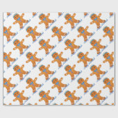 Judaica Hanukkah Gingerbrood Man Menorah Cadeaupapier (Vlak)