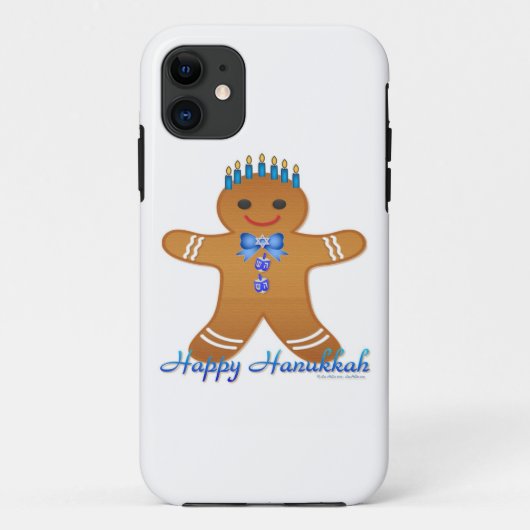Judaica Hanukkah Gingerbrood Man Menorah Case-Mate iPhone Case (Achterkant)