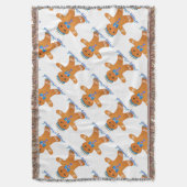 Judaica Hanukkah Gingerbrood Man Menorah Deken (Voorkant Verticaal)