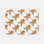 Judaica Hanukkah Gingerbrood Man Menorah Fleece Deken (Voorkant (Horizontaal))