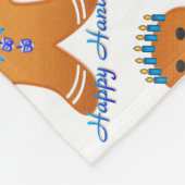 Judaica Hanukkah Gingerbrood Man Menorah Fleece Deken (Hoek)