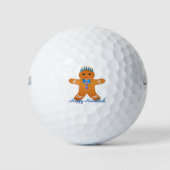 Judaica Hanukkah Gingerbrood Man Menorah Golfballen (Voorkant)