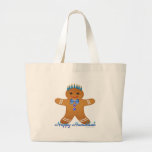 Judaica Hanukkah Gingerbrood Man Menorah Grote Tote Bag<br><div class="desc">U bekijkt het Lee Hiller Design Collectie van Home en Kantoor Decor,  Apparel,  Gifts en Collectibles. De Design zijn onder meer Lee Hiller Photography en Mixed Media Digital Art Collectie. Je kunt haar Natuur fotografie uitzichten op http://HikeOurPlanet.com/ en haar wandelende blog volgen in Hot Springs National Park.</div>