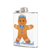 Judaica Hanukkah Gingerbrood Man Menorah Heupfles (Links)