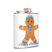 Judaica Hanukkah Gingerbrood Man Menorah Heupfles (Rechts)
