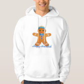 Judaica Hanukkah Gingerbrood Man Menorah Hoodie (Voorkant)