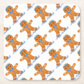 Judaica Hanukkah Gingerbrood Man Menorah Kartonnen Onderzetters (Voorkant)