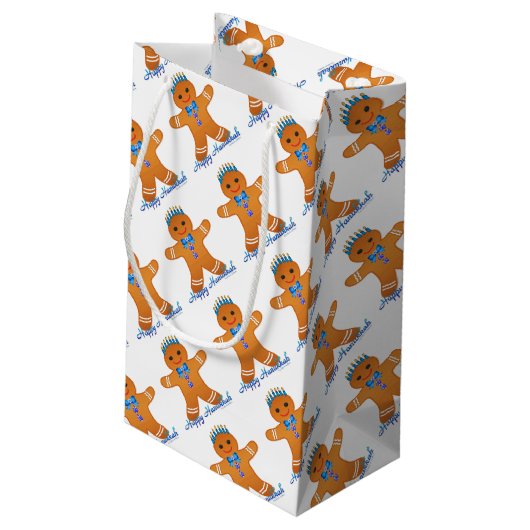 Judaica Hanukkah Gingerbrood Man Menorah Klein Cadeauzakje (Achterkant Gekanteld)